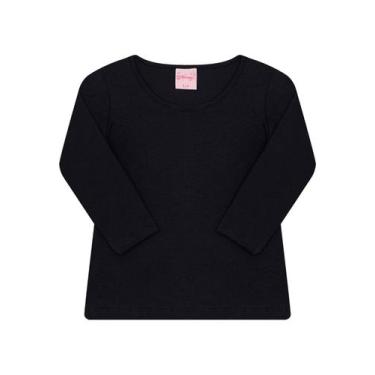 Imagem de Blusa Manga Longa de Frio Básica Infantil Feminina Menina - Wilbertex 