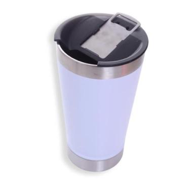 Imagem de Copo Termico Inox Cerveja Bebida Chopp 470ml Tampa e Abridor Feito Aço
