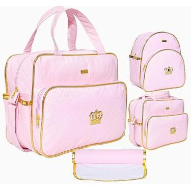 Imagem de kit bolsa maternidade com trocador mochilinha e mais duas bolsas compl