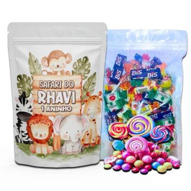 Imagem de Kit Festa Com 5 Saquinhos Em Pé 12x19cm Vários Temas - Mundo da Bina, 