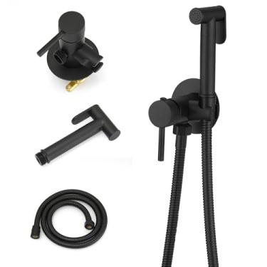 Imagem de BWE Pulverizador de bidê de banheiro portátil para vaso sanitário com pressão de água ajustável conjunto de spray de bidê quente e frio vasos sanitários bidês montagem na parede torneira de limpeza