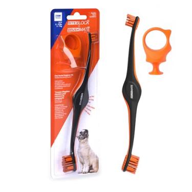Imagem de Pacote combo de escova de dentes e bloco de mordidas para cães da Paw Ready para cachorros e gatos, tamanho pequeno para uso com animais de estimação entre 2 e 7 kg. Protege mãos e dedos durante a