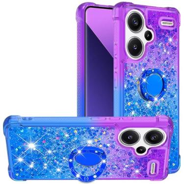 Imagem de Dinglijia Capa para Redmi Note 13 Pro Plus 5G, Gradiente Quicksand Series Glitter Bling Flutuante Líquido Flutuante TPU Amortecedor Almofada Cantos Capa de Proteção para Redmi Note 13 Pro Plus, LSZJ
