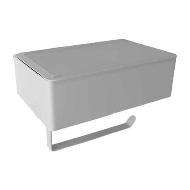 Imagem de Suporte Papel Higiênico Branco 3 em 1 Porta Lenço Umedecido Celular - 