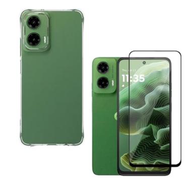Imagem de Capa Capinha Anti Impacto + Película de Vidro Temperado 3D Compatível Com Moto G55 5G Tela de 6.5 Polegadas - (Hard Glass Store)