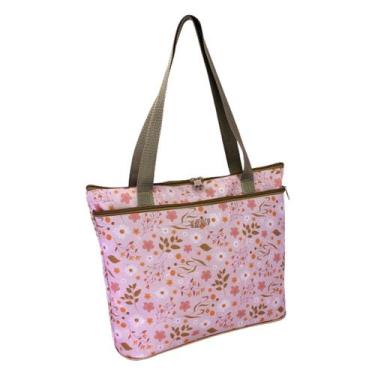 Imagem de Pasta Bolsa Feminina Ls Bolsas Floral Rosa - L S BOLSAS E MOCHILAS