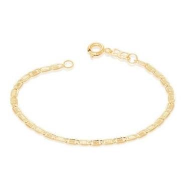 Imagem de Pulseira Infantil Elos Achatados 14 Cm Rommanel 550804, Branco, 14