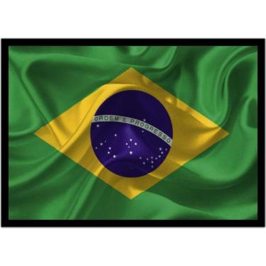 Imagem de Quadro Decorativo Bandeira Do Brasil Emblema País Salas Lojas Quartos 