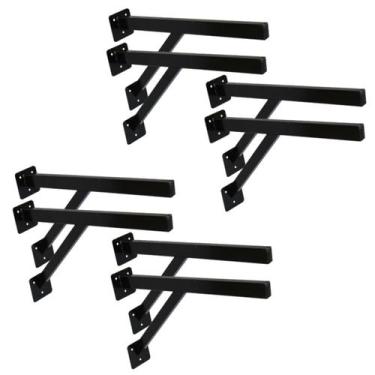 Imagem de Kit 8 Suportes Parafusar Bancada Pia Pedra Mármore 40x20cm - Ouro Mina