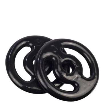 Imagem de Anilha Emborrachada 5 Kg Preta Para Halteres - Par
