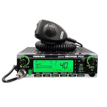 Imagem de President George FCC AM/FM/SSB CB Radio, CTCSS/DCS, visor LCD grande de 7 cores, canal meteorológico/alerta, ASC, VOX, ignorar digitalização, porta USB, NRC, SWR automático, PA, SWR e proteção de
