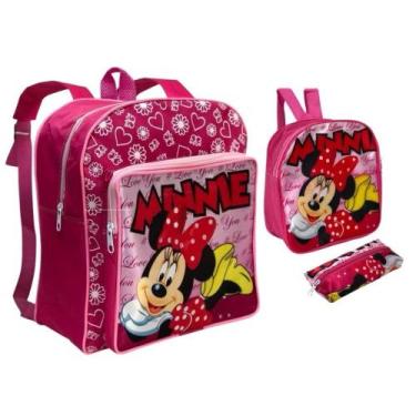 Imagem de Kit Mochila Pequena + Estojo + Lancheira Escolar De Menina - sem marca