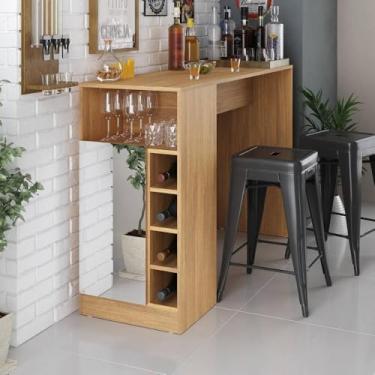 Imagem de Bar Bancada com Adega 1 Porta e Espelho Multimóveis Mp1090 Madeirado
