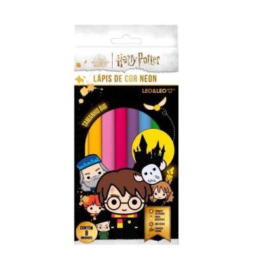 Imagem de Lapis de cor big neon harry potter 8 cores sextavado leo&ampleo - Leon