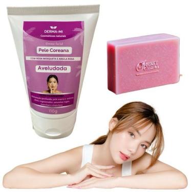 Imagem de Creme Facial Coreano Hidratante e Clareador Efeito Pele Porcelana + Sa