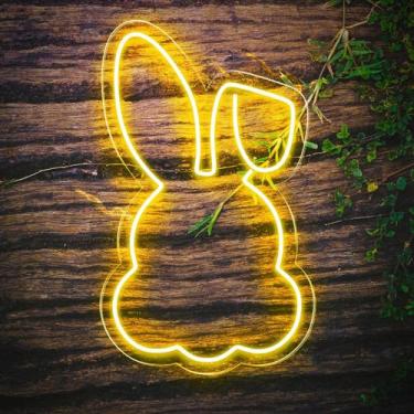 Imagem de Painel Neon Led Coelho da Páscoa Decorativo Desenho - OntheLight