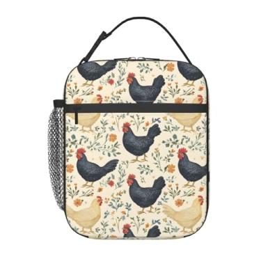 Imagem de SIUKUS Lancheira isolada para crianças, meninos, meninas, lancheira reutilizável para escola, escritório, piquenique, trabalho, viagem, lancheira com tema de galinhas fofas