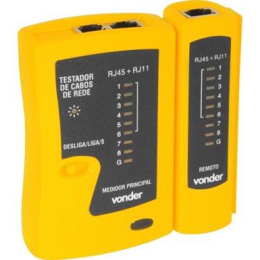 Imagem de Testador de cabos de rede RJ11, RJ12 e RJ45 VONDER