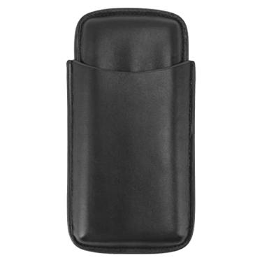 Imagem de Cigarro, Caixa de Armazenamento de Charutos Portátil Vintage de Couro, Porta -Cigarro de Tamanho de Viagem de Charuto, Cigarro à Prova de água Portátil para Externo (Preto)