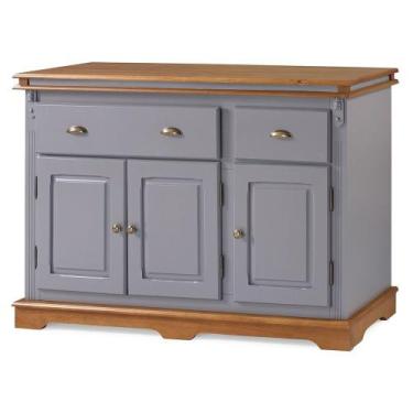 Imagem de Buffet Balcão de Cozinha de Madeira Manchester 132 cm com 3 Portas e 2