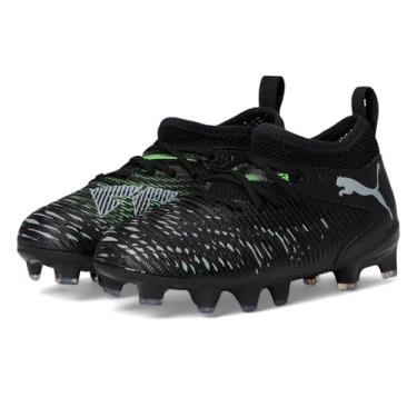 Imagem de PUMA Tênis unissex infantil Future 8 Match Firm Artificial Ground (criança pequena), Puma Preto/cinza claro/verde fluorescente, 12 Little Kid