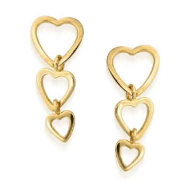Imagem de Brincos 3 coracoes pendurado rommanel
