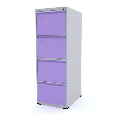 Imagem de Arquivo Em Aço 4 Gavetas Com Portas Lilás - Pandin