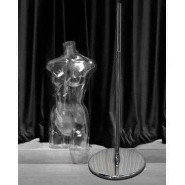 Imagem de Roupa Interior Manequim Torso Transparente, Roupa Interior Exibição Manequim Feminino, Meio Corpo Manequim Vestido Forma Para Roupas De Banho / Biquíni / Sutiã, With Round Base