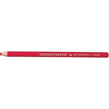 Imagem de Mitsubishi Pencil No. 7600 Lápis de cor dermatógrafo à base de óleo, vermelho, 1 dúzia K7600.15, altura 2,1 x largura 7 x espessura 1,8 cm (54 x 180 x 19 mm)