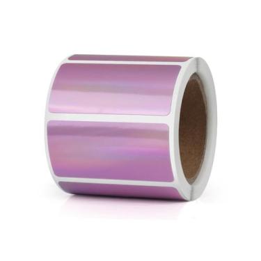 Imagem de Etiquetas térmicas YIKIADA, vinil holográfico, roxo, 2,5 x 5 cm, 200 u