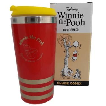 Imagem de Copo Térmico Ursinho Pooh Com Tampa 450ml Oficial Disney - Clube Comix