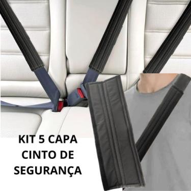 Imagem de Kit 5 Capas Cinto Segurança Espumada Preta Para Todo Carro 2 Dianteira