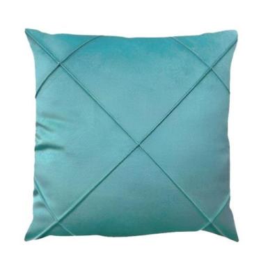 Imagem de Capa para Almofada Drapeada em Veludo Quadrada 60x60 com Enchimento Vá