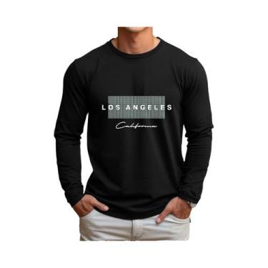 Imagem de Camiseta Masculina Solta de Algodão - Estampa Los Angeles - Slim Fit C