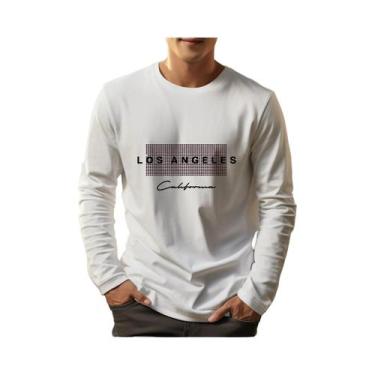 Imagem de Camiseta Masculina Solta de Algodão - Estampa Los Angeles - Slim Fit C