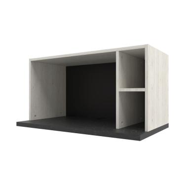 Imagem de Armário Aéreo para Micro-ondas Bartira Rubi com 1 Nicho e 80,1cm de Largura – Freixo/Preto Poah