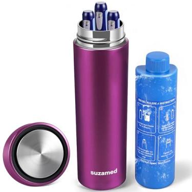 Imagem de Estojo de viagem para resfriador de insulina aprovado pela TSA, refrigerador de medicamentos portátil para viagens, cabe de 3 a 4 canetas, estojo de remédio refrigerado para suprimentos para