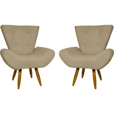 Imagem de Kit 2 Poltronas Decorativa Para Sala Recepção Manicure Consultório Escritório Emilia Suede