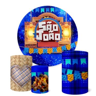 Imagem de Trio Capas Cilindro + Painel Sublimado Festa Junina (K1FJN062)