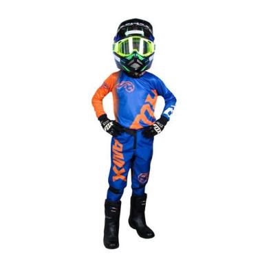 Imagem de Roupa Motocross Conjunto Infantil Trilha Cross Personalizado - AMX, Az