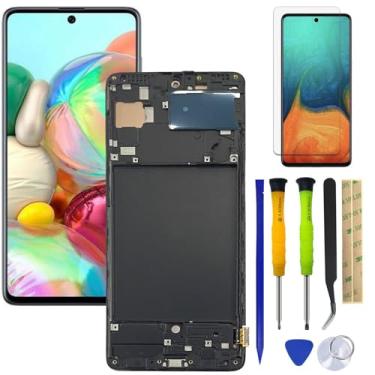 Imagem de Montagem digitalizador de tela sensível ao toque LCD com moldura de substituição para Samsung Galaxy A71 4G SM-A715F, SM-A715F/DS, SM-A715F/DSN 6,7 polegadas + ferramentas (não para A71 5G)