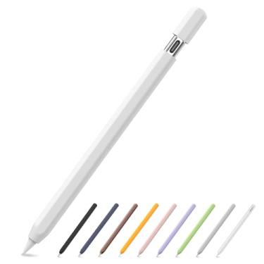 Imagem de SSS·GRGB Estojo de silicone ultrafino para Apple Pencil (USB-C) 2023, acessórios para Apple Pencil, toque duplo, capa para lápis de silicone (branco, 1 pacote)