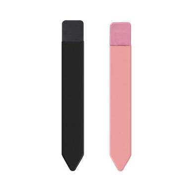 Imagem de TENOC Suporte universal para caneta, capa protetora para lápis adesivo, bolsa de armazenamento de canetas elástica compatível com Pencil Pro 2nd/1st e USB-C, 2 peças, preto + rosa