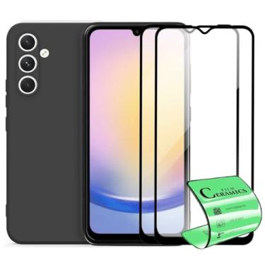 Imagem de Kit Capa Capinha Aveludada e 2 Películas Cerâmica 9D Compatível Samsung Galaxy A25- SMART E CASE