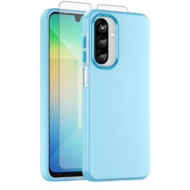 Imagem de Asuwish Capa de telefone para Samsung Galaxy A26 5G, compatível com Magsafe Magnetic, protetor de tela de vidro temperado, traseira fosca translúcida à prova de choque, capa fina A 26 26A LTE mulheres
