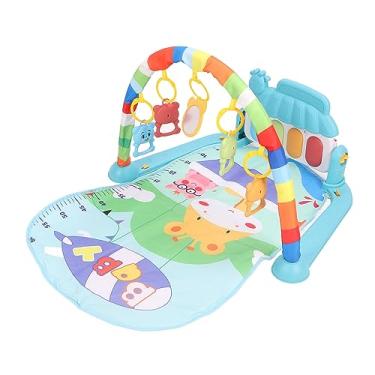 Imagem de Naroote Baby Play Piano Gym Mat, Criança Kick Tocam Piano 5 Brinquedos Vinculáveis ​​para Educação 5 Modos de Jogo Respirável Recém -nascido (Girafa em balão de ar quente)