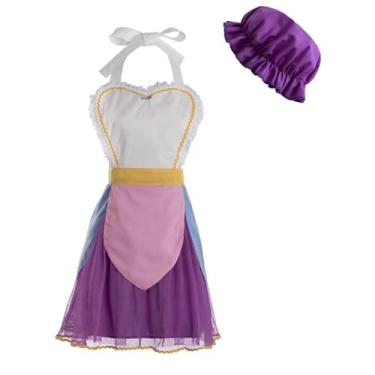 Imagem de Masfrida Fantasia Mrs Potts, bule de chá, vestido de empregada com chapéu, festa de Halloween, roupa feminina, Roxo - Adulto, 3G