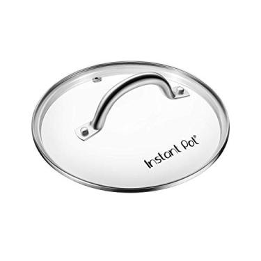 Imagem de Instant Pot Tampa de vidro temperado, 24 cm, 6 litros, tampa de panela de cozinha, cabo e aro de aço inoxidável, transparente
