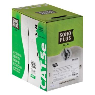 Imagem de Cabo Lan U/utp Cat.5e 24 Awg 4 Pares Cmx Caixa C/ 305 Metros Preto 100