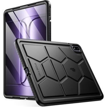 Imagem de Poetic Capa TurtleSkin para OnePlus Pad 3 33.5 cm (2025), capa de silicone resistente à prova de choque resistente para crianças, proteção contra quedas, preta
